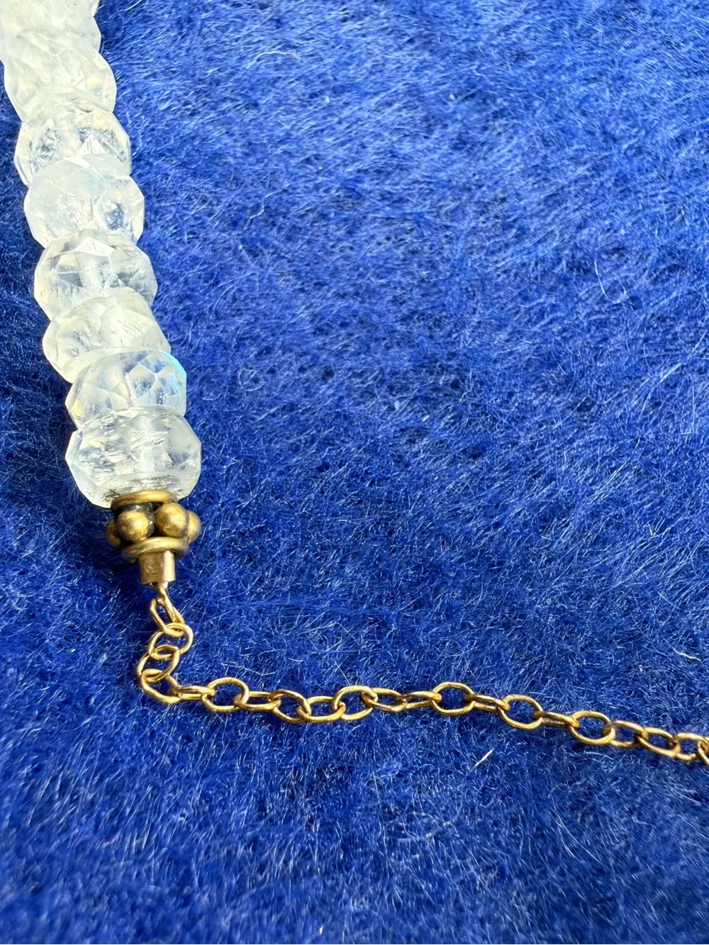 Gold filled Moonstone Beaded Bar necklace.
